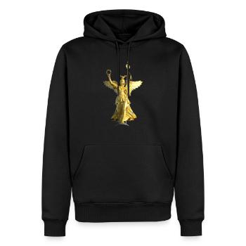 Siegessäule Berlin - Männer Premium Bio Hoodie - Schwarz - Vorne - Nico (187cm)