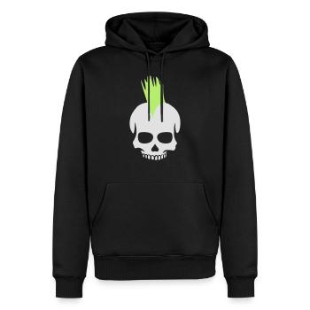 Punk Totenkopf - Männer Premium Bio Hoodie - Schwarz - Vorne - Nico (187cm)
