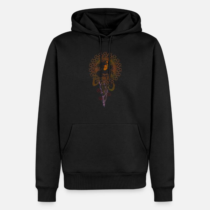 Méduse psychédélique 2 - Sweat à capuche Premium bio Homme - noir