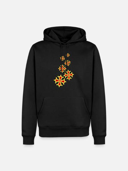 occitania Quer 6 - Männer Premium Bio Hoodie - Schwarz