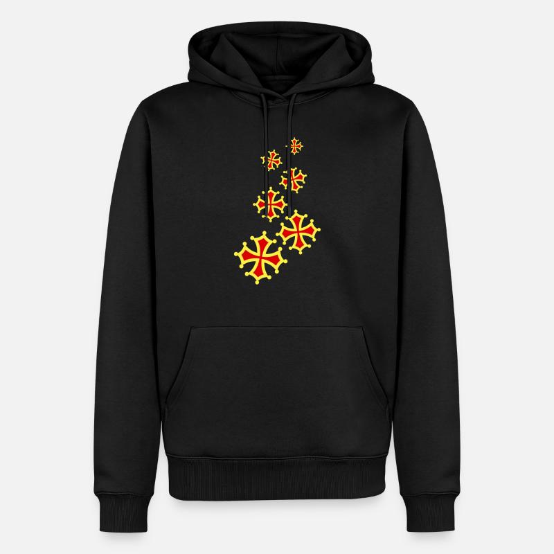 occitania Quer 6 - Männer Premium Bio Hoodie - Schwarz