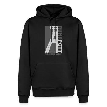Ruhrpott Glück Auf - Männer Premium Bio Hoodie - Schwarz - Vorne - Nico (187cm)