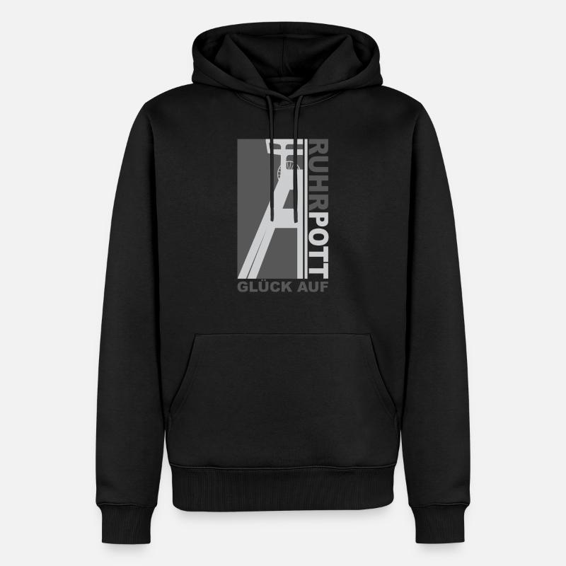 Ruhrpott Glück Auf - Männer Premium Bio Hoodie - Schwarz