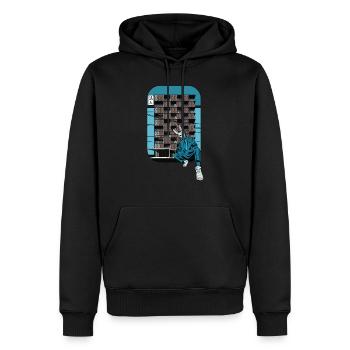 Ronin - Männer Premium Bio Hoodie - Schwarz - Vorne - Nico (187cm)