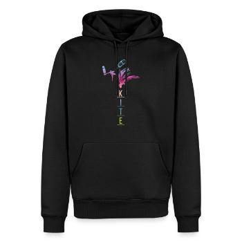 KITE PALME - Männer Premium Bio Hoodie - Schwarz - Vorne - Nico (187cm)