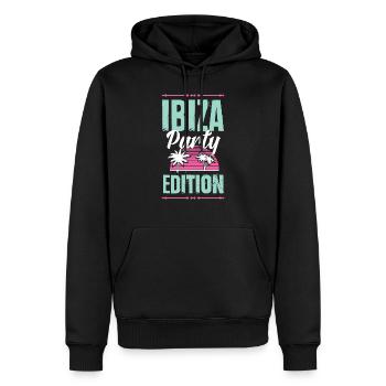 Ibiza Party Edition - Männer Premium Bio Hoodie - Schwarz - Vorne - Nico (187cm)