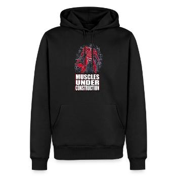 Muscles Under Construction - Men’s Premium Organic Hoodie - black - Front - Nico (187cm)