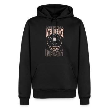 Artificial Intelligence New Face Of Humanity - Men’s Premium Organic Hoodie - black - Front - Nico (187cm)
