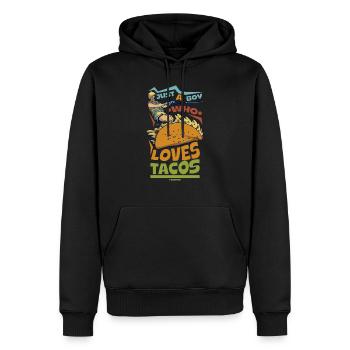 Just A Boy Who Loves Tacos - Men’s Premium Organic Hoodie - black - Front - Nico (187cm)