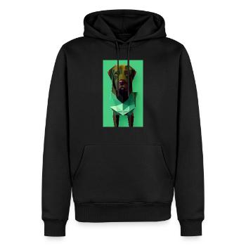 Polygonaler Hund - Grün - Männer Premium Bio Hoodie - Schwarz - Vorne - Nico (187cm)