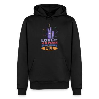Liebe Frieden Freude Freundschaft - Männer Premium Bio Hoodie - Schwarz - Vorne - Nico (187cm)