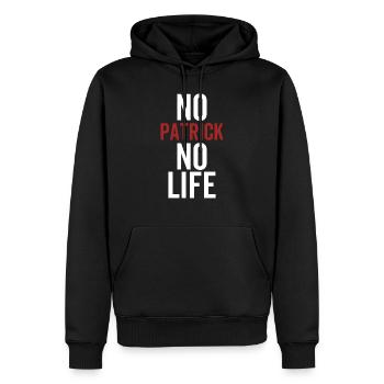 No Patrick No Life - Men’s Premium Organic Hoodie - black - Front - Nico (187cm)