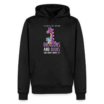 Drache Drache und Buch Drachenliebhaber Geschenk - Männer Premium Bio Hoodie - Schwarz - Vorne - Nico (187cm)