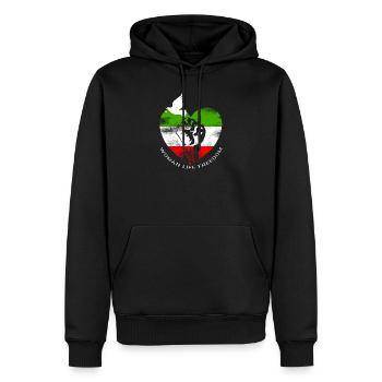 Woman Life Freedom - Männer Premium Bio Hoodie - Schwarz - Vorne - Nico (187cm)