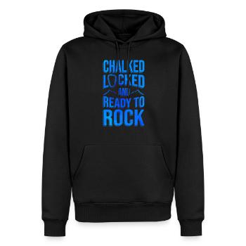 Chalked Locked And Ready To Rock Rock Climber Boul - Männer Premium Bio Hoodie - Schwarz - Vorne - Nico (187cm)