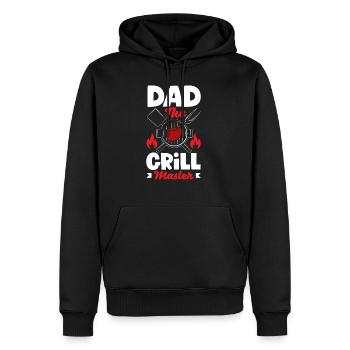 Papa Le Grill BBQ de la fête des pères - Sweat à capuche Premium bio Homme - noir - Devant - Nico (187cm)