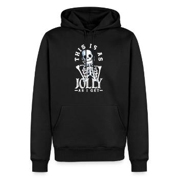 C’est aussi joyeux que je reçois un squelette gothique sombre - Sweat à capuche Premium bio Homme - noir - Devant - Nico (187cm)