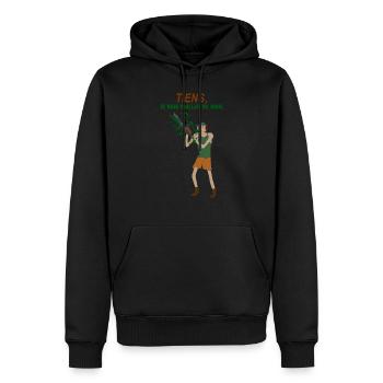 Tiens, je vais tailler ta haie - Sweat à capuche Premium bio Homme - noir - Devant - Nico (187cm)