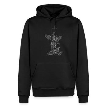 Michael Archange Saint Christian Angels Saint SNK - Sweat à capuche Premium bio Homme - noir - Devant - Nico (187cm)
