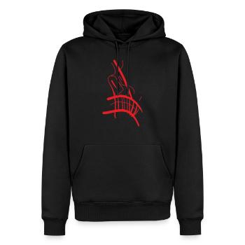 Schwarzes Hoodie mit Karikatur - Männer Premium Bio Hoodie - Schwarz - Vorne - Nico (187cm)