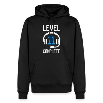 11e anniversaire Enfant Enfants Jeux de cadeaux - Sweat à capuche Premium bio Homme - noir - Devant - Nico (187cm)