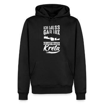 Ich Muss Gar Nix Ich Muss Nur Nach Kreta Urlauber - Männer Premium Bio Hoodie - Schwarz - Vorne - Nico (187cm)