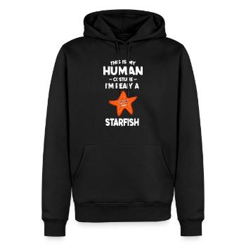 This is My Human Costume I m Really A Starfish - Sweat à capuche Premium bio Homme - noir - Devant - Nico (187cm)