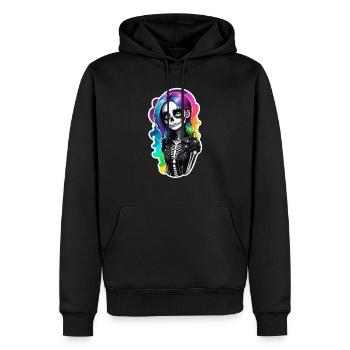 Halloween - Rock & Regenbogen - Männer Premium Bio Hoodie - Schwarz - Vorne - Nico (187cm)