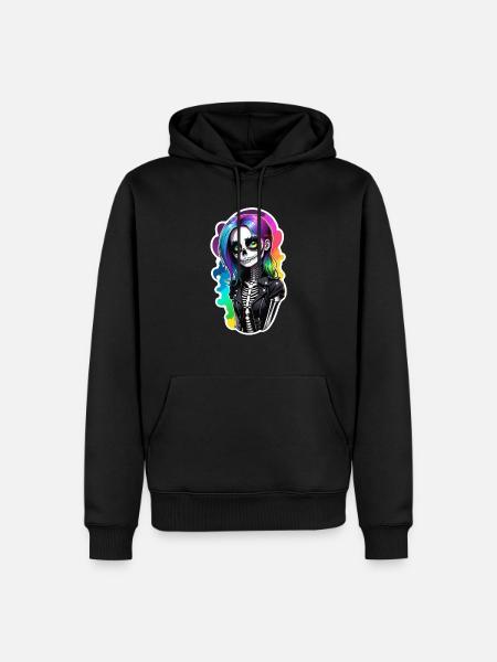 Halloween - Rock & Regenbogen - Männer Premium Bio Hoodie - Schwarz