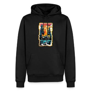 quad et tout terrain - Sweat à capuche Premium bio Homme - noir - Devant - Nico (187cm)