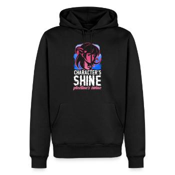 Ficelle de l’intrigue de Character ́s Shine - Sweat à capuche Premium bio Homme - noir - Devant - Nico (187cm)