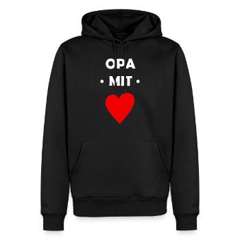 Opa mit Herz - Männer Premium Bio Hoodie - Schwarz - Vorne - Nico (187cm)