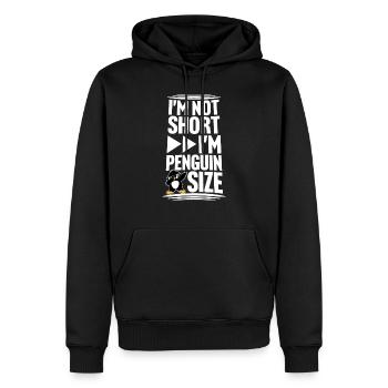 Je ne suis pas court, je suis pingouin taille dabbing dab dance - Sweat à capuche Premium bio Homme - noir - Devant - Nico (187cm)