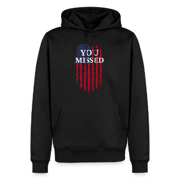 usa you Missed - Men’s Premium Organic Hoodie - black - Front - Nico (187cm)