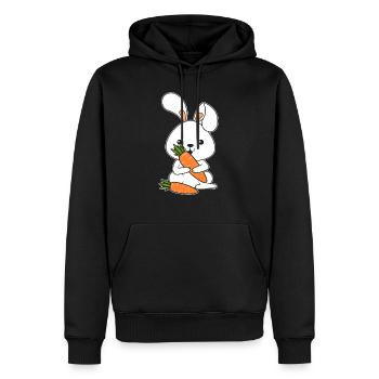 Lapin Légume Carotte Cadeau de lapin de Pâques - Sweat à capuche Premium bio Homme - noir - Devant - Nico (187cm)