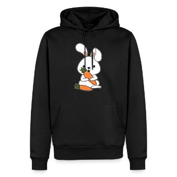 Hase Gemüse Karotte Ostern Geschenk Hase - Männer Premium Bio Hoodie - Schwarz - Vorne - Nico (187cm)