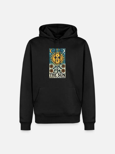 The Sun Tarot Card - Men’s Premium Organic Hoodie - black