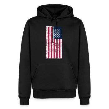 Drapeau des États-Unis - Sweat à capuche Premium bio Homme - noir - Devant - Nico (187cm)