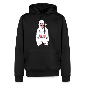 opa alt grossvater schlafanzug mantel muetze muede - Männer Premium Bio Hoodie - Schwarz - Vorne - Nico (187cm)
