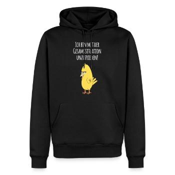 Ich bin mit der Gesamtsituation unzufrieden-Vogel - Männer Premium Bio Hoodie - Schwarz - Vorne - Nico (187cm)