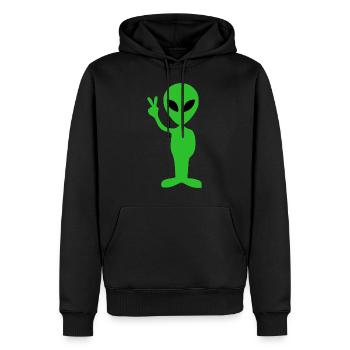 Alien Peace - Men’s Premium Organic Hoodie - black - Front - Nico (187cm)