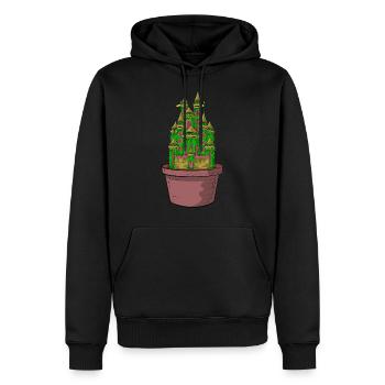 MY CACTUS IS MY CASTLE - KAKTUS SCHLOSS - Männer Premium Bio Hoodie - Schwarz - Vorne - Nico (187cm)