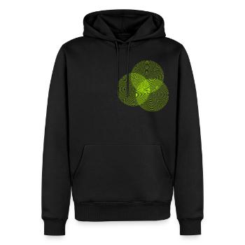 Drei Kreise Moire - Männer Premium Bio Hoodie - Schwarz - Vorne - Nico (187cm)