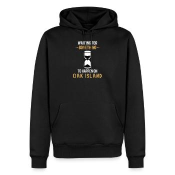 OAK ISLAND / TREASURE HUNTING: Oak Island - Männer Premium Bio Hoodie - Schwarz - Vorne - Nico (187cm)