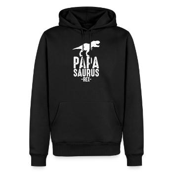 Papasaurus Rex - Father Dinosaurs - Papa Dino - Men’s Premium Organic Hoodie - black - Front - Nico (187cm)