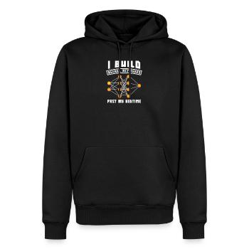 I Build Neural Networks Past My Bedtime - Männer Premium Bio Hoodie - Schwarz - Vorne - Nico (187cm)