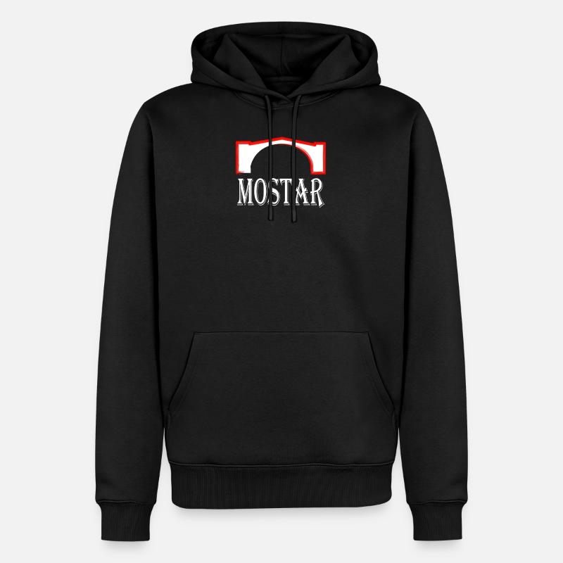 Mostar weis - Männer Premium Bio Hoodie - Schwarz