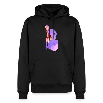 Le penseur, penseur féminin - Sweat à capuche Premium bio Homme - noir - Devant - Nico (187cm)