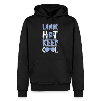 fashion keep cool - Men’s Premium Organic Hoodie - black - Front - Nico (187cm)
