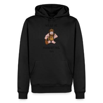 Warning Neanderthal DNA Premium Funny Design - Men’s Premium Organic Hoodie - black - Front - Nico (187cm)